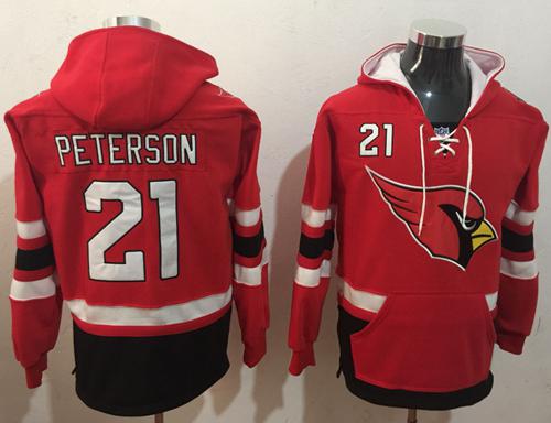 Nike Cardinals #21 Patrick Peterson Red/Black Name & Number Pullover NFL Hoodie